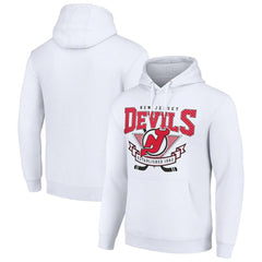 New Jersey Devils Starter Team Logo Graphic Fleece Tri-Blend Pullover Hoodie - White - NHL