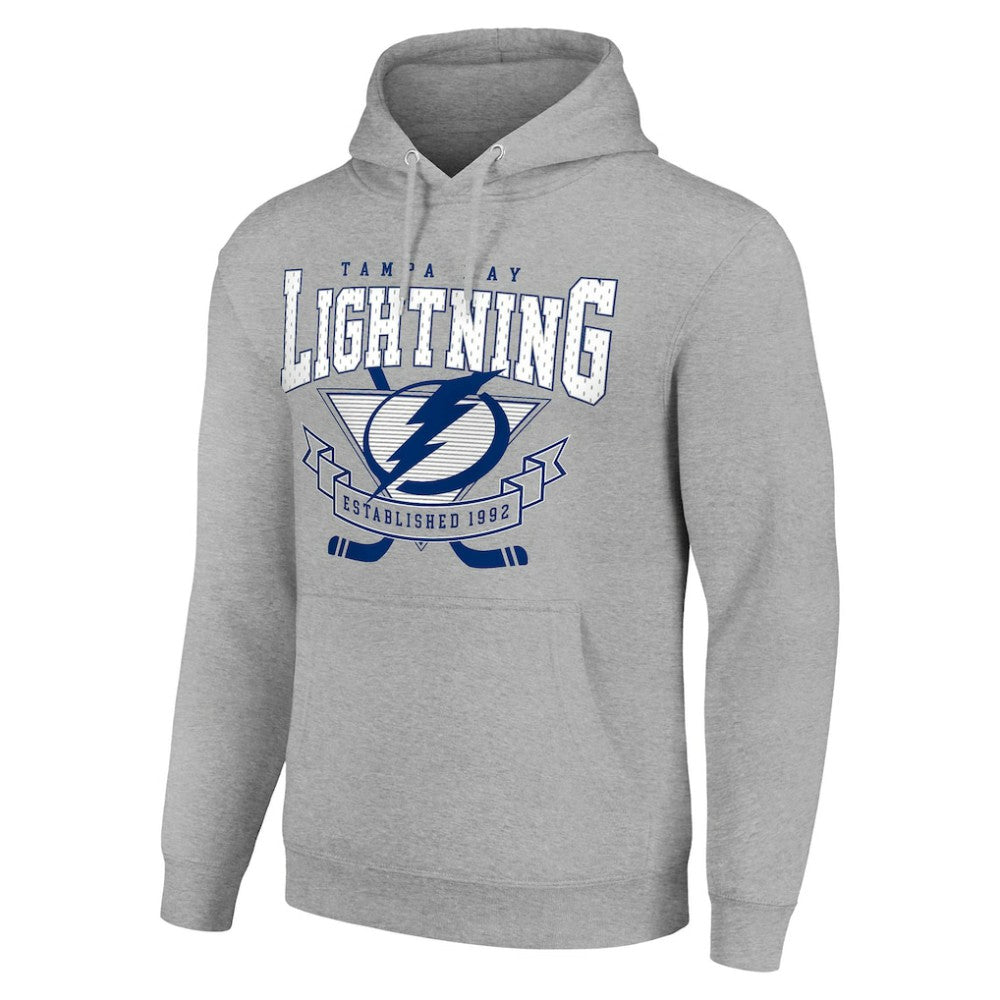 Tampa Bay Lightning Starter Team Logo Graphic Fleece Tri-Blend Pullover Hoodie - Heather Gray - NHL