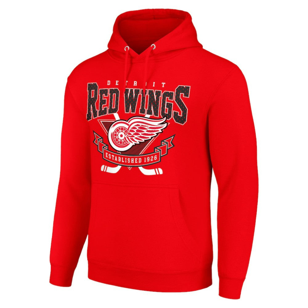Detroit Red Wings Starter Team Logo Graphic Fleece Tri-Blend Pullover Hoodie - Red - NHL