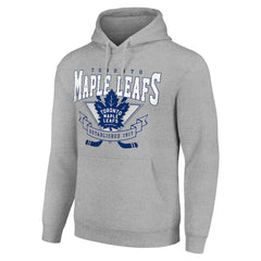 Toronto Maple Leafs Starter Team Logo Graphic Fleece Tri-Blend Pullover Hoodie - Heather Gray - NHL
