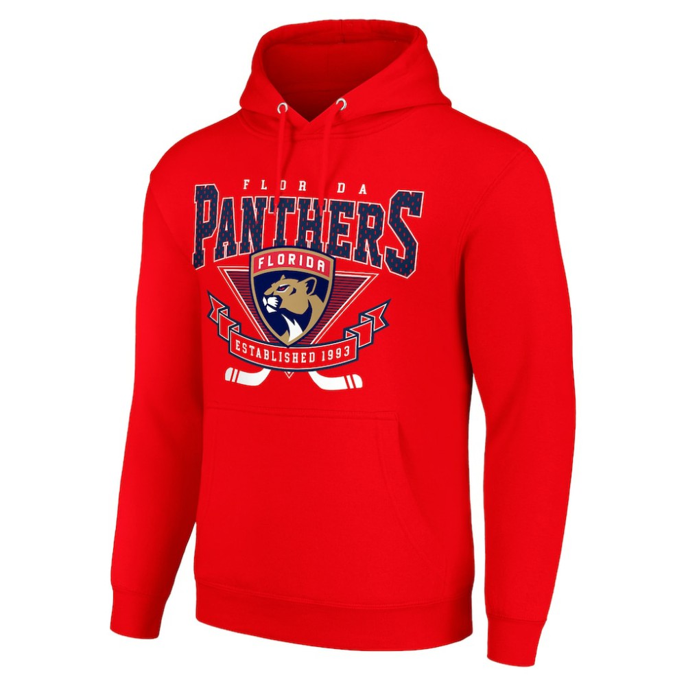 Florida Panthers Starter Team Logo Graphic Fleece Tri-Blend Pullover Hoodie - Red - NHL