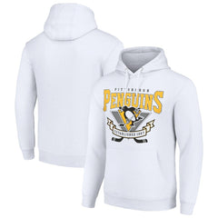 Pittsburgh Penguins Starter Team Logo Graphic Fleece Tri-Blend Pullover Hoodie - White - NHL