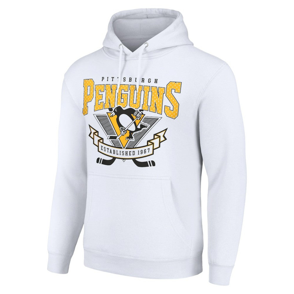 Pittsburgh Penguins Starter Team Logo Graphic Fleece Tri-Blend Pullover Hoodie - White - NHL