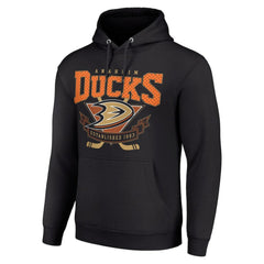 Anaheim Ducks Starter Team Logo Graphic Fleece Tri-Blend Pullover Hoodie - Black - NHL