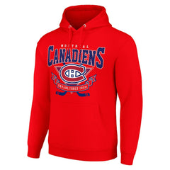 Montreal Canadiens Starter Team Logo Graphic Fleece Tri-Blend Pullover Hoodie - Red - NHL