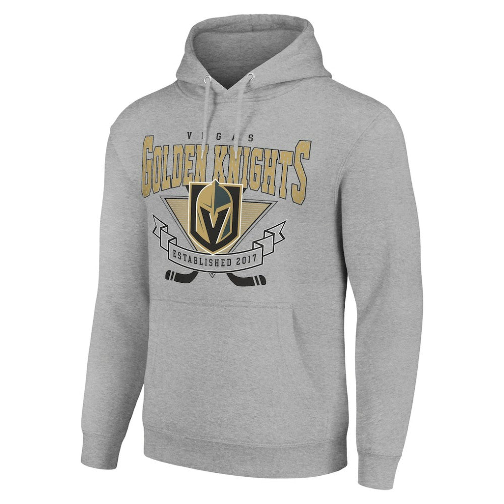 Vegas Golden Knights Starter Team Logo Graphic Fleece Tri-Blend Pullover Hoodie - Heather Gray - NHL