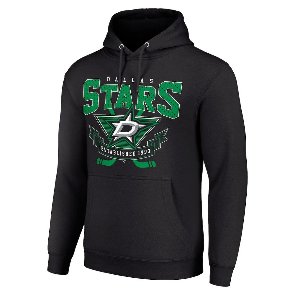 Dallas Stars Starter Team Logo Graphic Fleece Tri-Blend Pullover Hoodie - Black - NHL