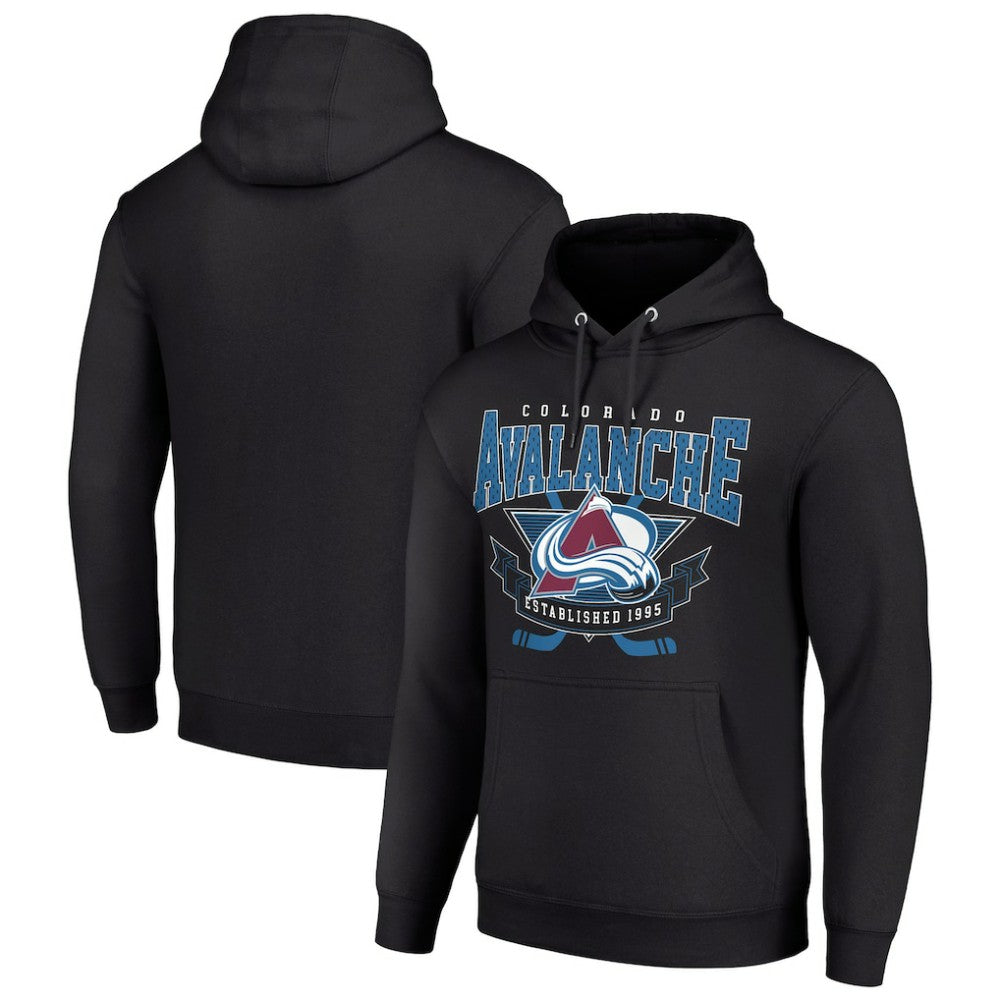 Colorado Avalanche Starter Team Logo Graphic Fleece Tri-Blend Pullover Hoodie - Black - NHL