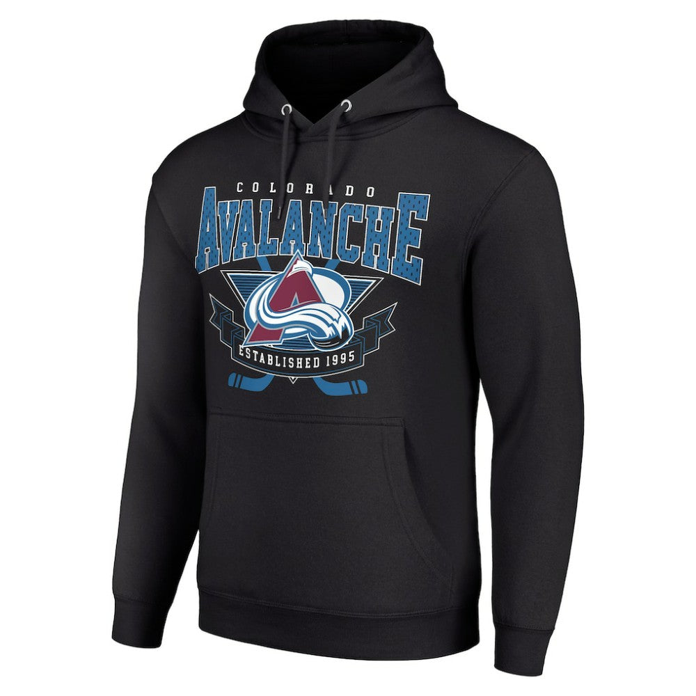 Colorado Avalanche Starter Team Logo Graphic Fleece Tri-Blend Pullover Hoodie - Black - NHL