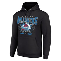 Colorado Avalanche Starter Team Logo Graphic Fleece Tri-Blend Pullover Hoodie - Black - NHL
