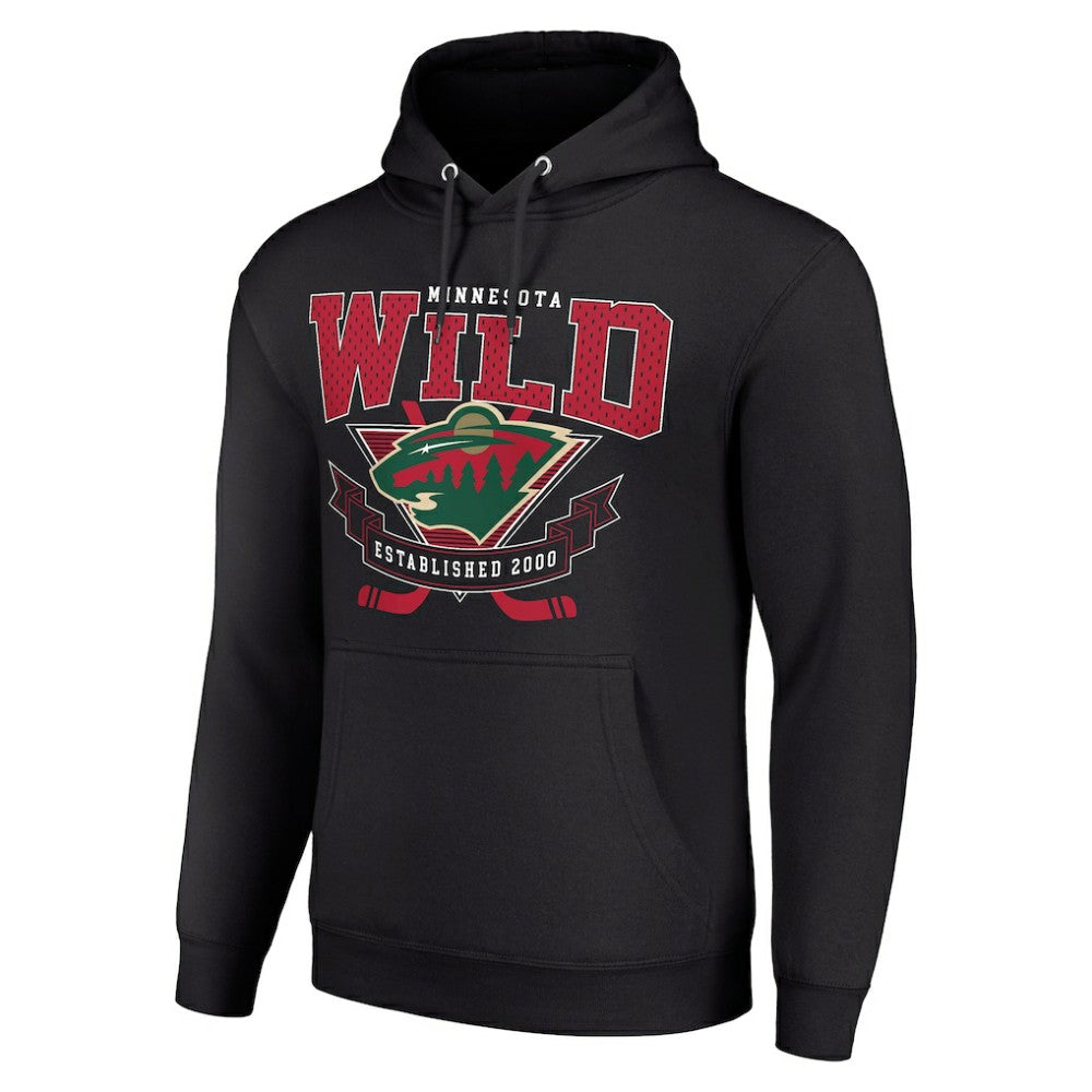 Minnesota Wild Starter Team Logo Graphic Fleece Tri-Blend Pullover Hoodie - Black - NHL