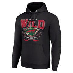 Minnesota Wild Starter Team Logo Graphic Fleece Tri-Blend Pullover Hoodie - Black - NHL