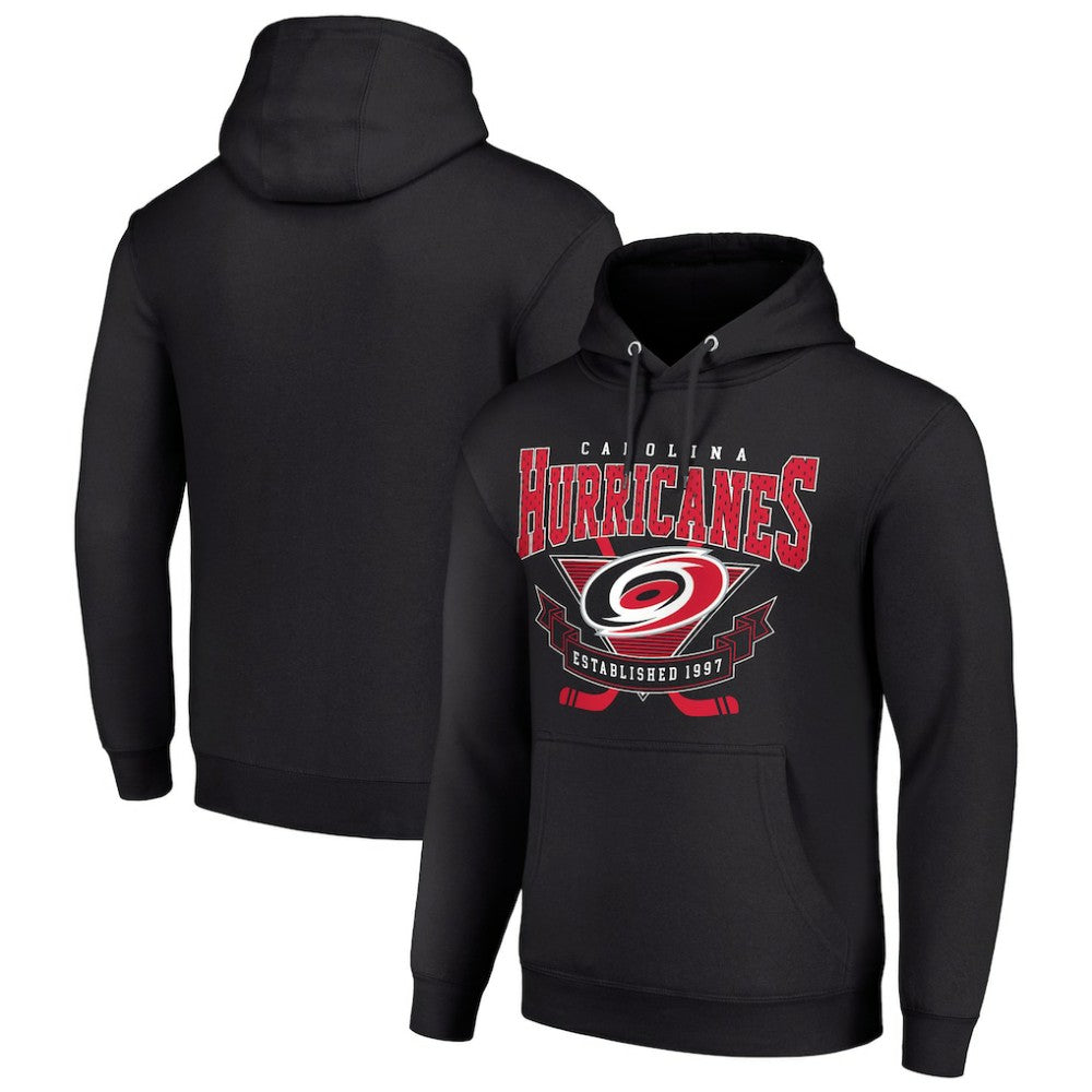 Carolina Hurricanes Starter Team Logo Graphic Fleece Tri-Blend Pullover Hoodie - Black - NHL