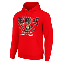 Ottawa Senators Starter Team Logo Graphic Fleece Tri-Blend Pullover Hoodie - Red - NHL