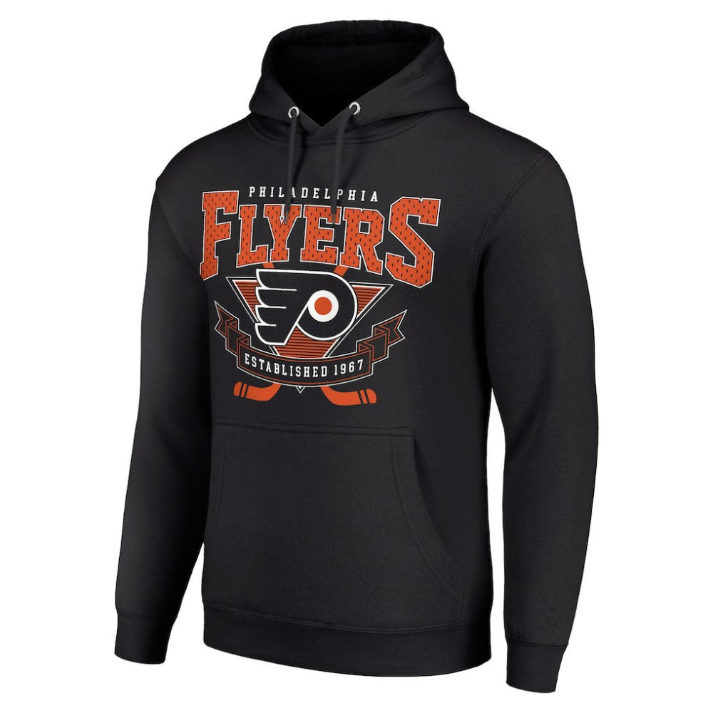Philadelphia Flyers Starter Team Logo Graphic Fleece Tri-Blend Pullover Hoodie - Black - NHL