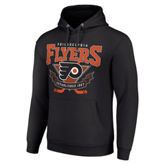 Philadelphia Flyers Starter Team Logo Graphic Fleece Tri-Blend Pullover Hoodie - Black - NHL