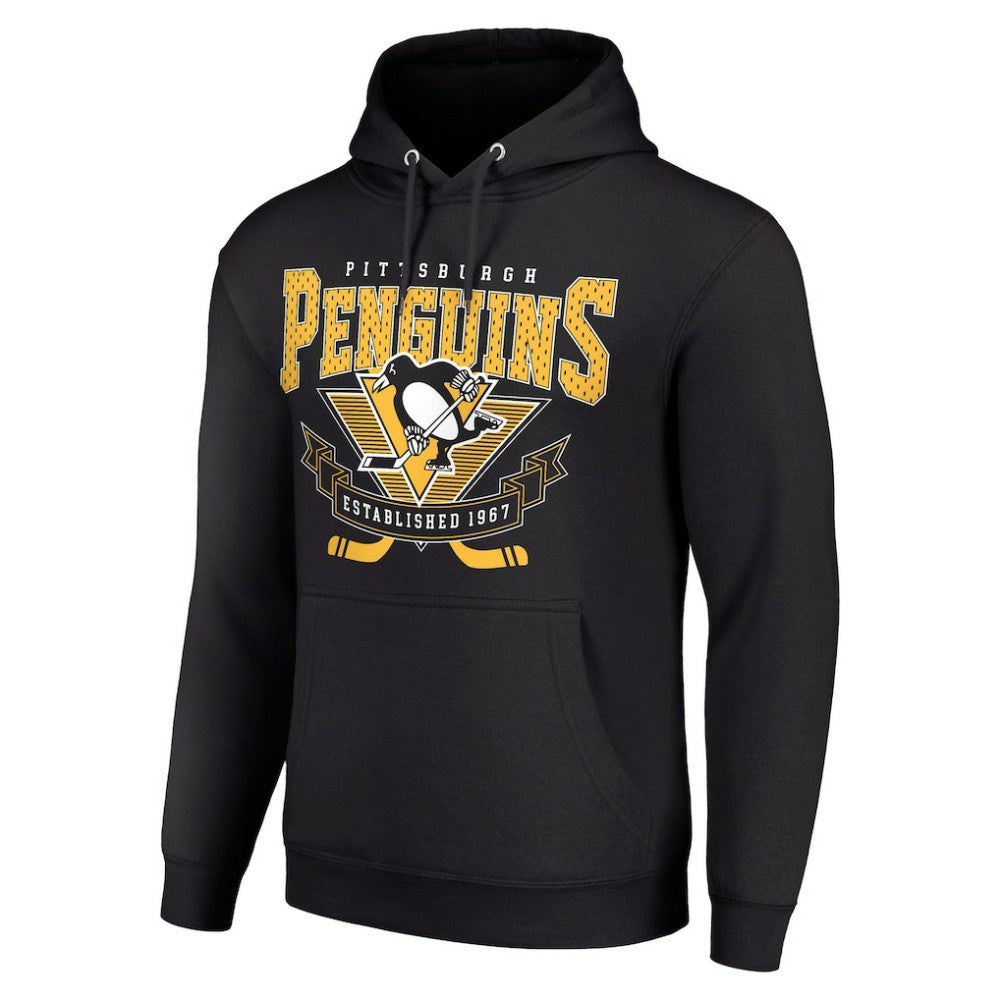 Pittsburgh Penguins Starter Team Logo Graphic Fleece Tri-Blend Pullover Hoodie - Black - NHL