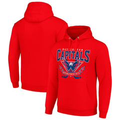 Washington Capitals Starter Team Logo Graphic Fleece Tri-Blend Pullover Hoodie - Red - NHL