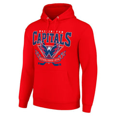 Washington Capitals Starter Team Logo Graphic Fleece Tri-Blend Pullover Hoodie - Red - NHL