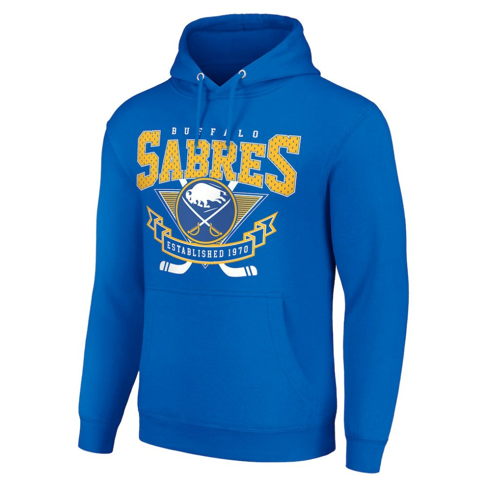 Buffalo Sabres Starter Team Logo Graphic Fleece Tri-Blend Pullover Hoodie - Royal - NHL