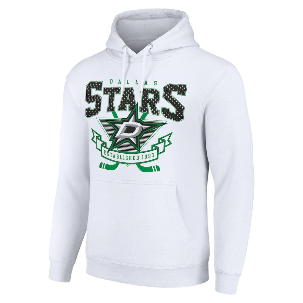 Dallas Stars Starter Team Logo Graphic Fleece Tri-Blend Pullover Hoodie - White - NHL
