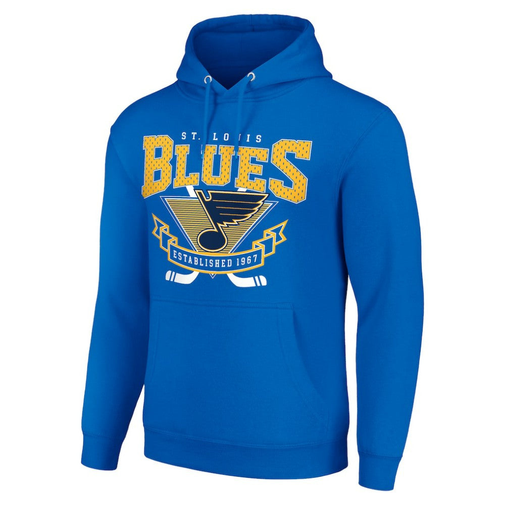 St. Louis Blues Starter Team Logo Graphic Fleece Tri-Blend Pullover Hoodie - Blue - NHL