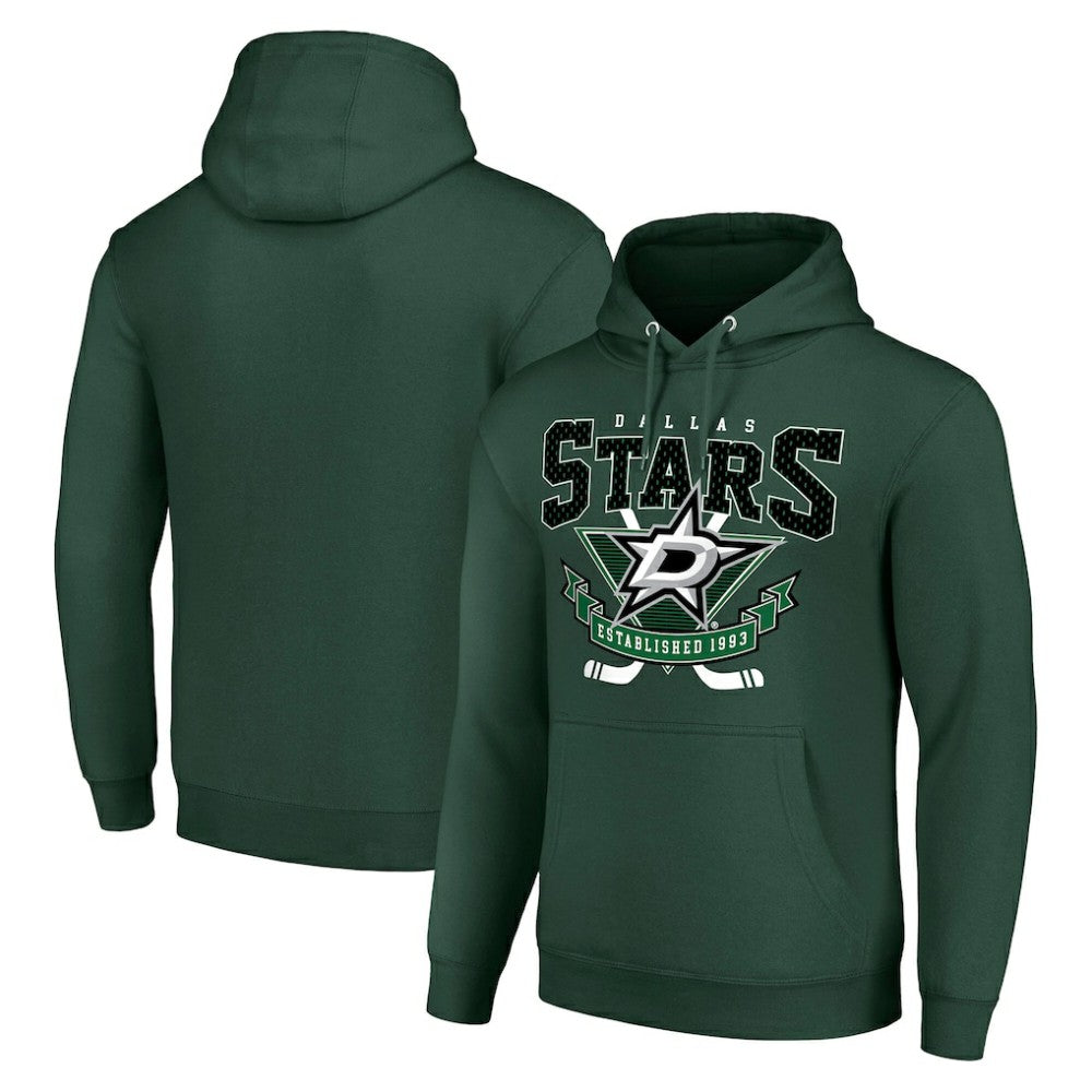 Dallas Stars Starter Team Logo Graphic Fleece Tri-Blend Pullover Hoodie - Olive - NHL