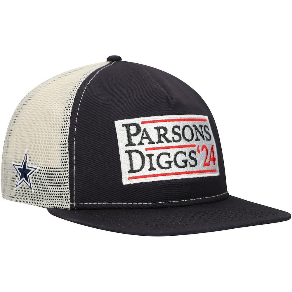Dallas Cowboys New Era Election Trucker Golfer Snapback Hat Navy/Natural | NFL