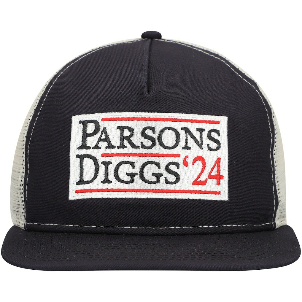 Dallas Cowboys New Era Election Trucker Golfer Snapback Hat Navy/Natural | NFL