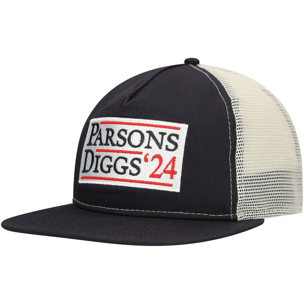 Dallas Cowboys New Era Election Trucker Golfer Snapback Hat Navy/Natural | NFL