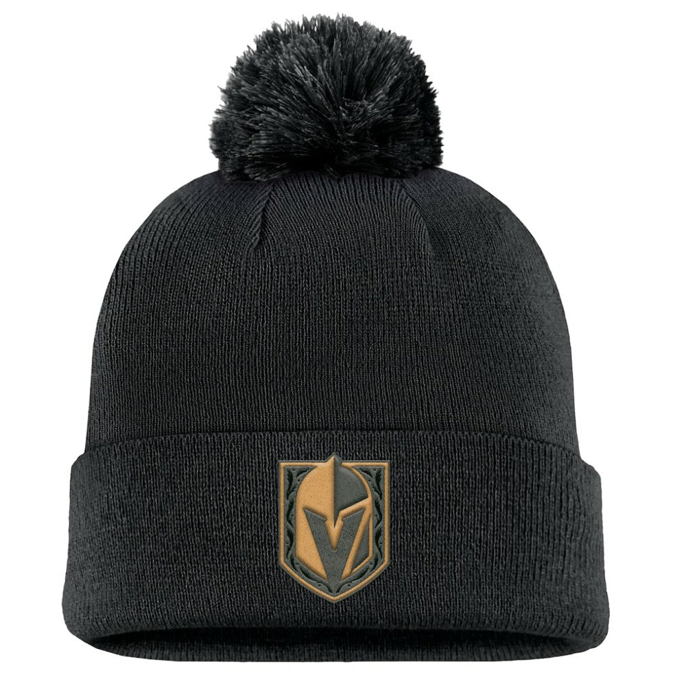Vegas Golden Knights Fanatics Military Appreciation Cuffed Knit Hat with Pom - Black - NHL
