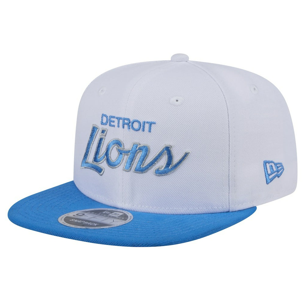Detroit Lions New Era Sparky 9FIFTY Snapback Hat White/Blue | NFL