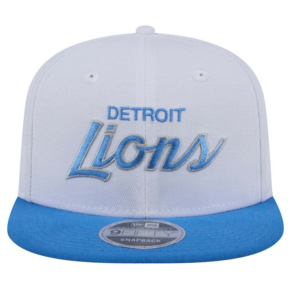 Detroit Lions New Era Sparky 9FIFTY Snapback Hat White/Blue | NFL