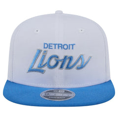 Detroit Lions New Era Sparky 9FIFTY Snapback Hat White/Blue | NFL