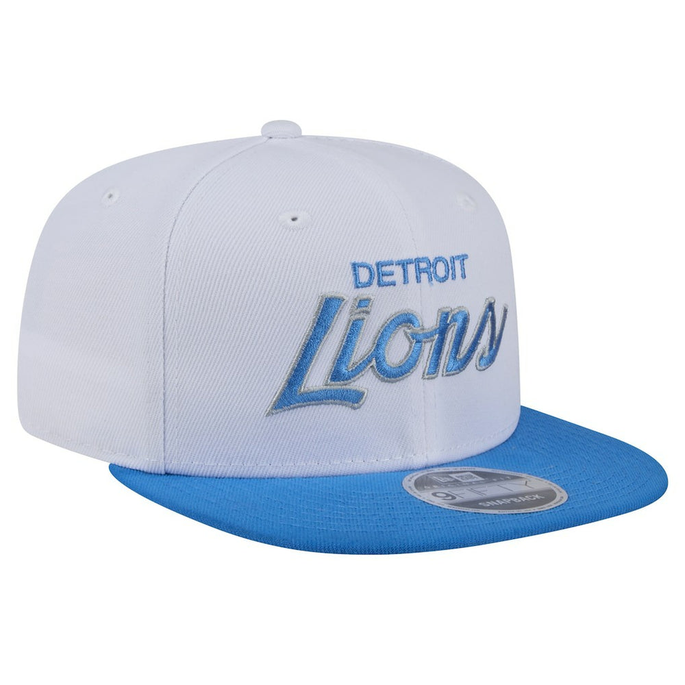 Detroit Lions New Era Sparky 9FIFTY Snapback Hat White/Blue | NFL