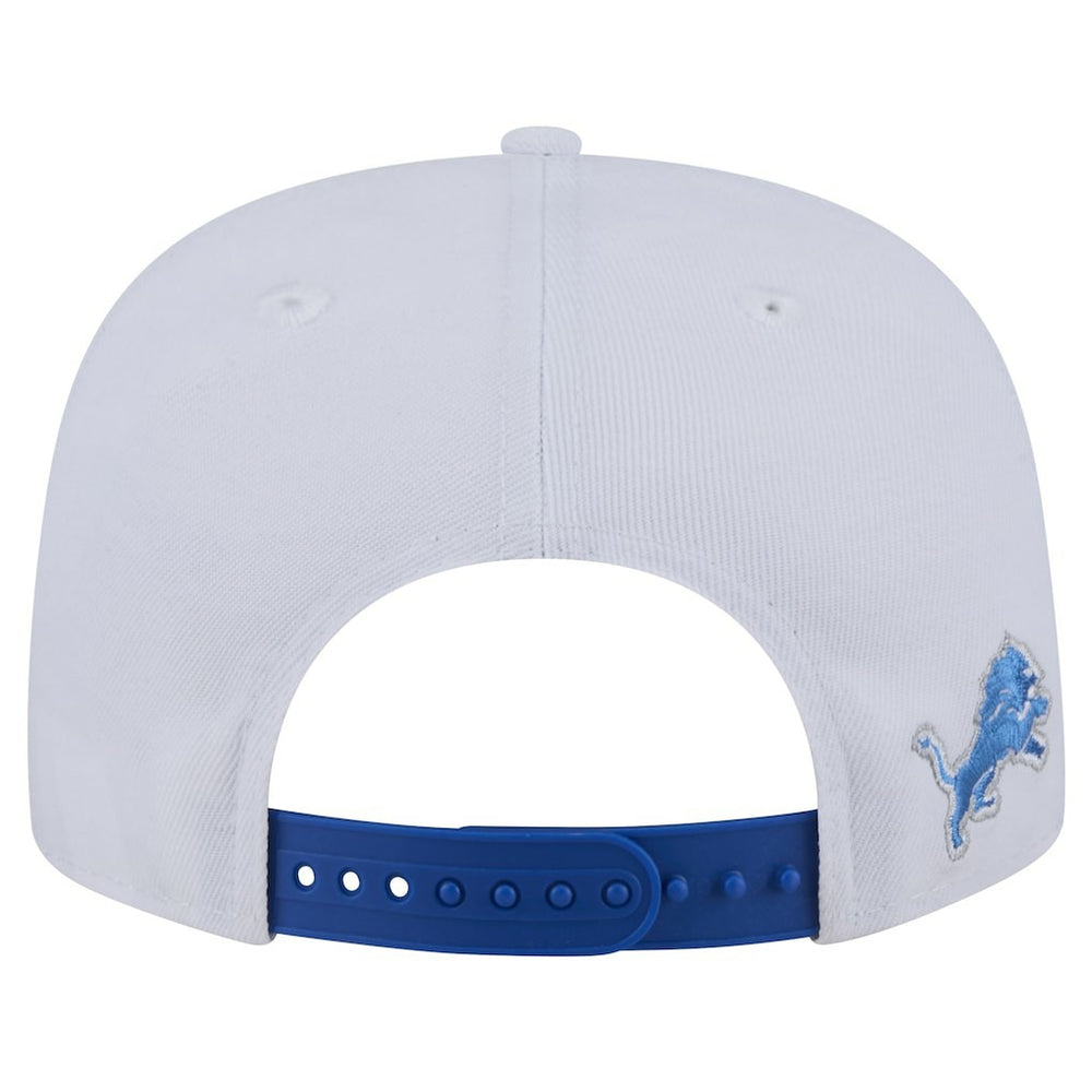 Detroit Lions New Era Sparky 9FIFTY Snapback Hat White/Blue | NFL