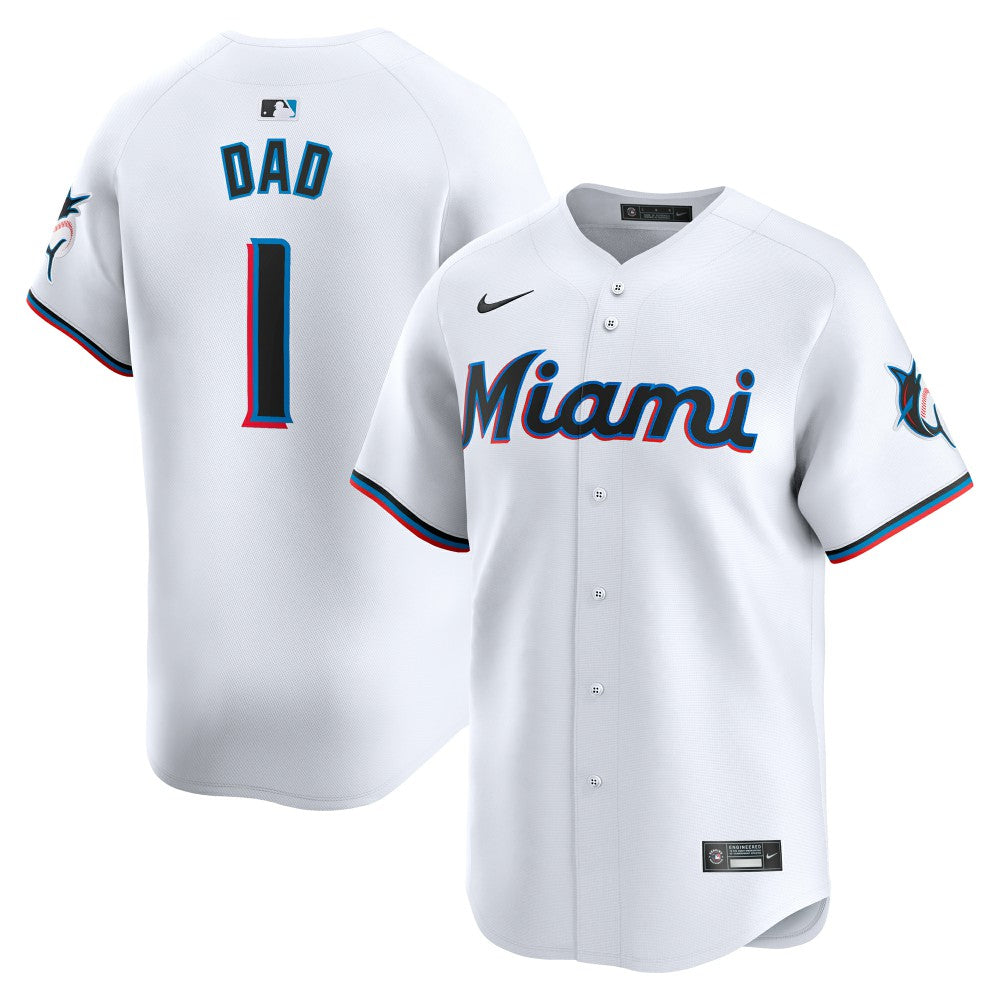 Miami Marlins Nike #1 Dad Home Limited Jersey - MLB