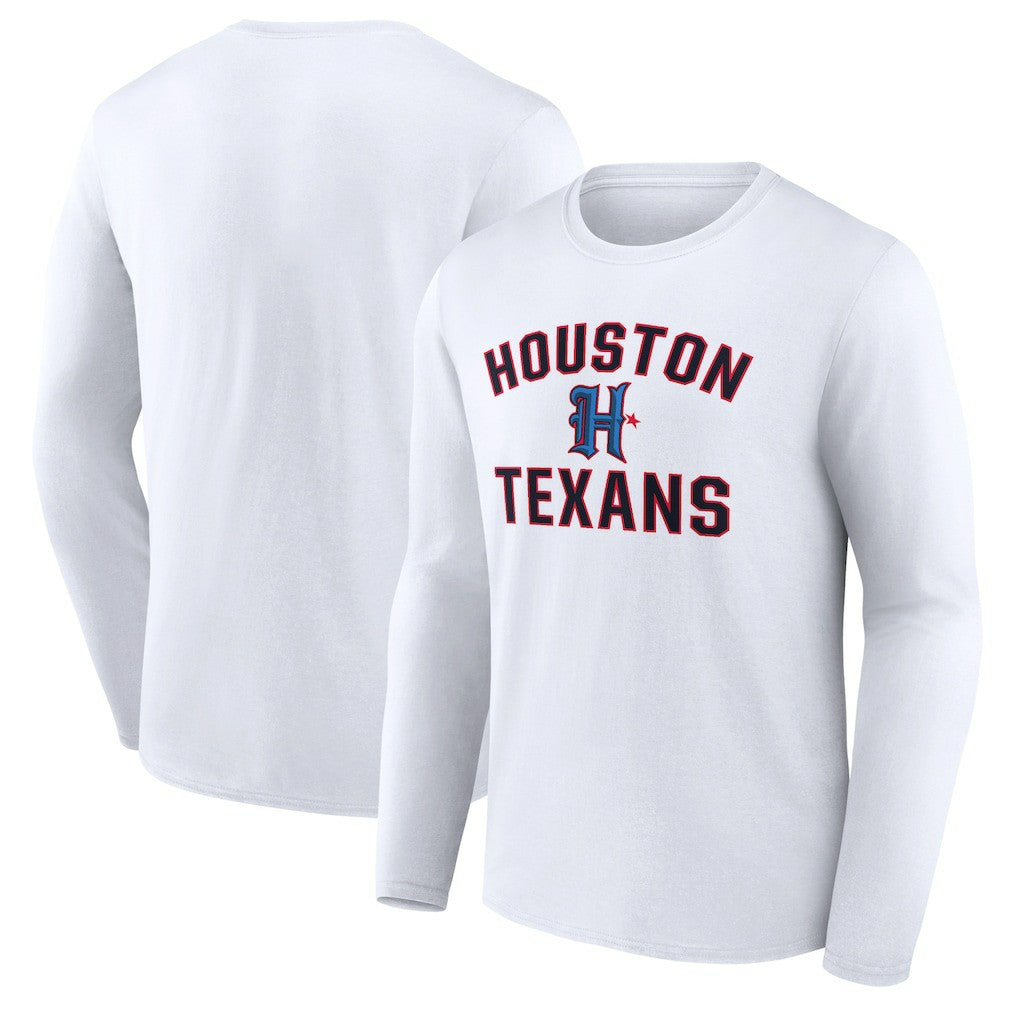 Houston Texans Secondary Logo Victory Arch Long Sleeve T-Shirt White | NFL