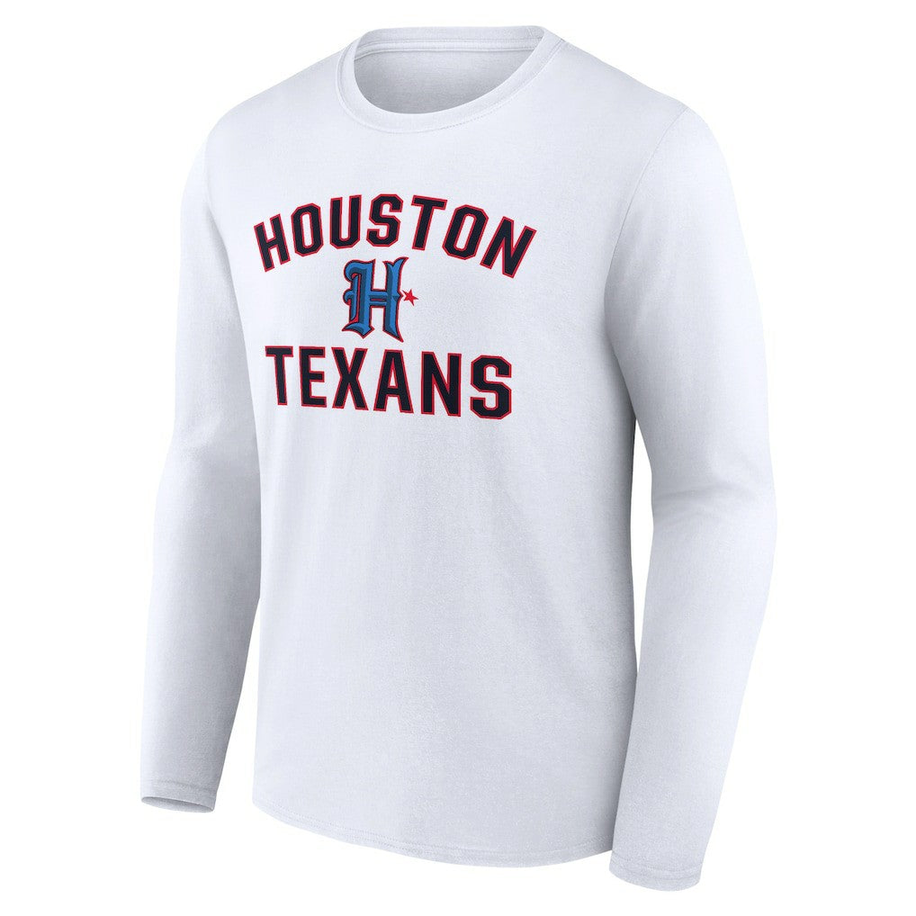 Houston Texans Secondary Logo Victory Arch Long Sleeve T-Shirt White | NFL