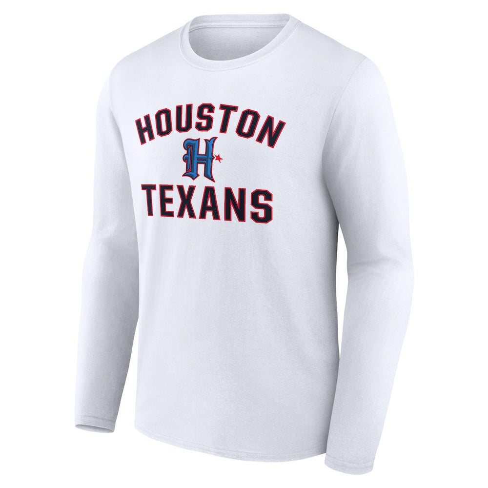 Houston Texans Secondary Logo Victory Arch Long Sleeve T-Shirt White | NFL