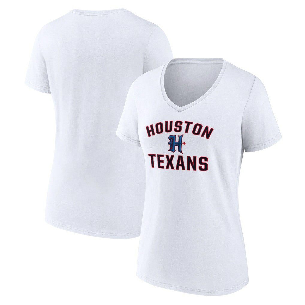 Houston Texans Women's Secondary Logo V-Neck T-Shirt White | NFL