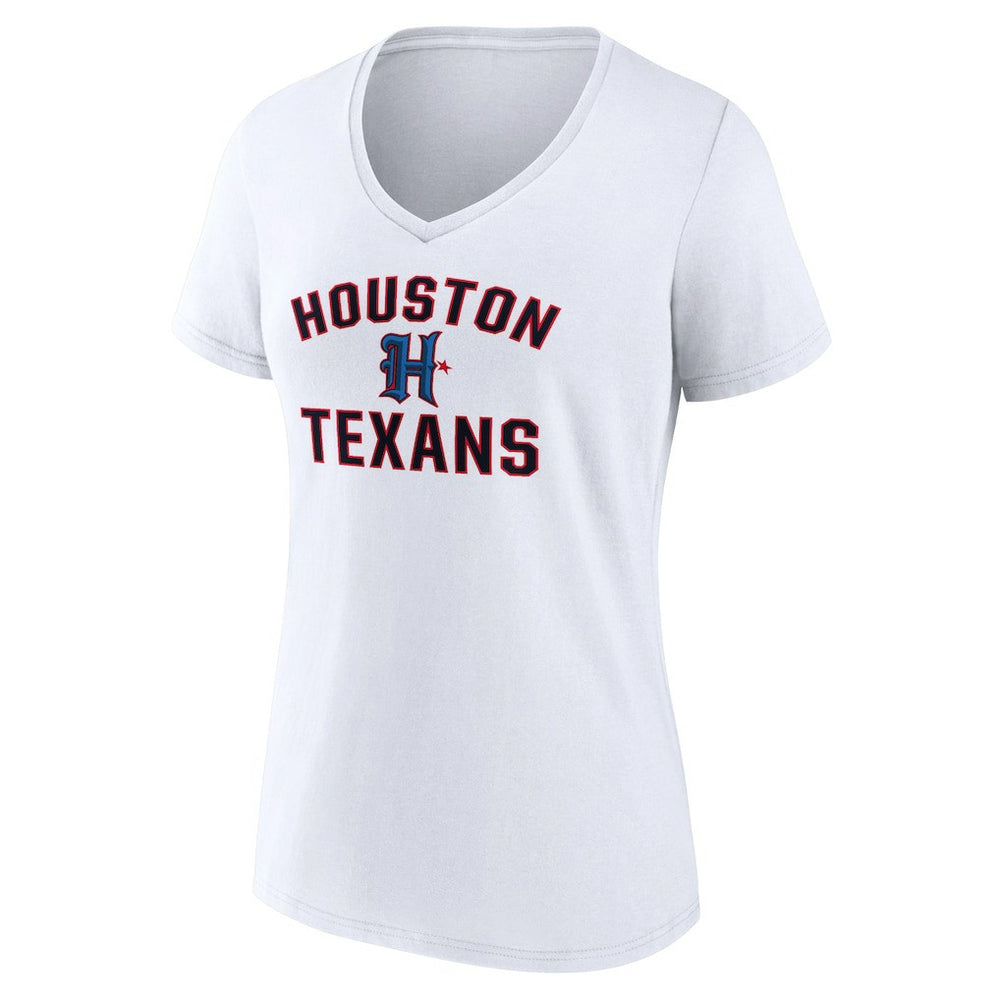 Houston Texans Women's Secondary Logo V-Neck T-Shirt White | NFL