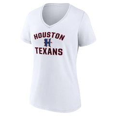 Houston Texans Women's Secondary Logo V-Neck T-Shirt White | NFL