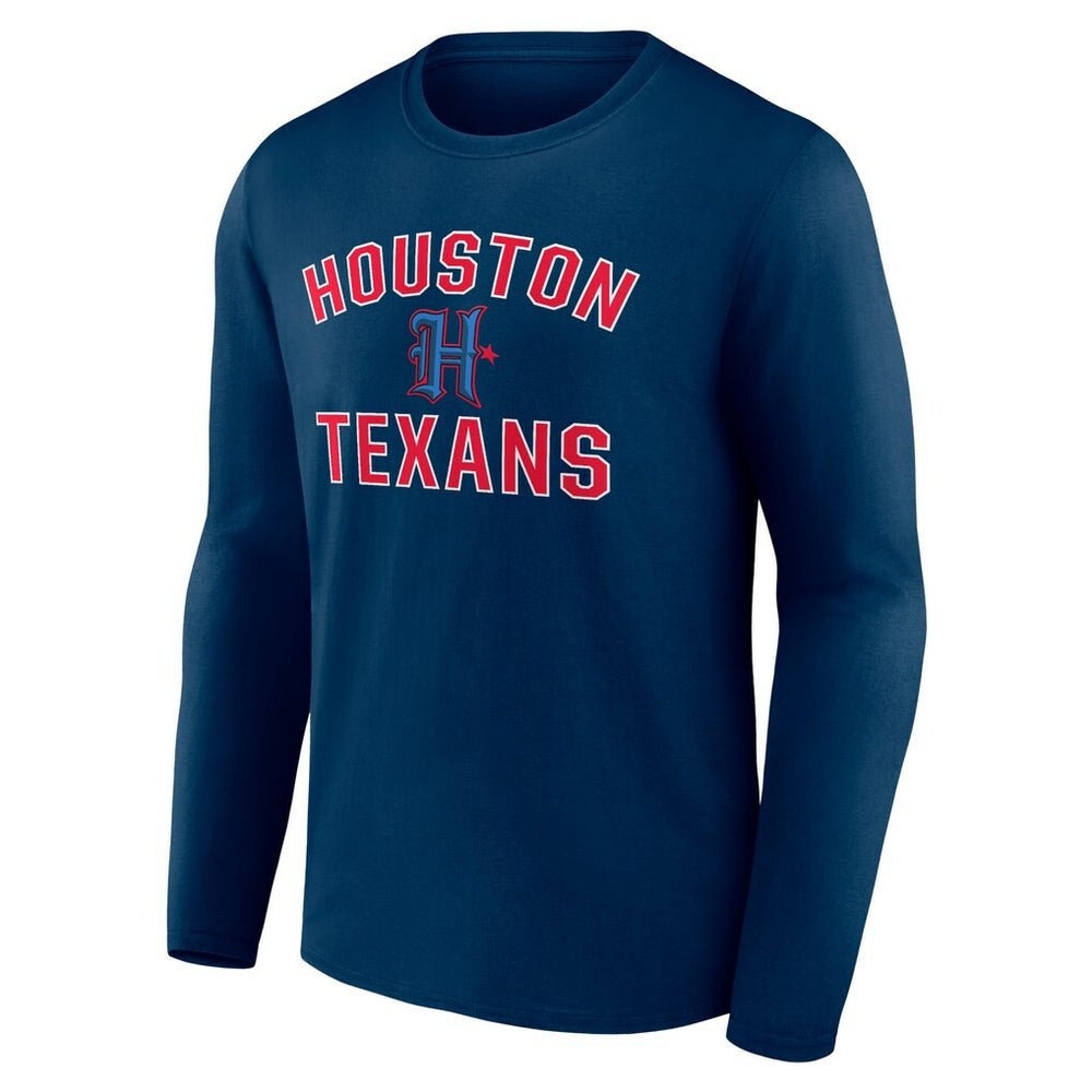 Houston Texans Secondary Logo Victory Arch Long Sleeve T-Shirt Navy | NFL