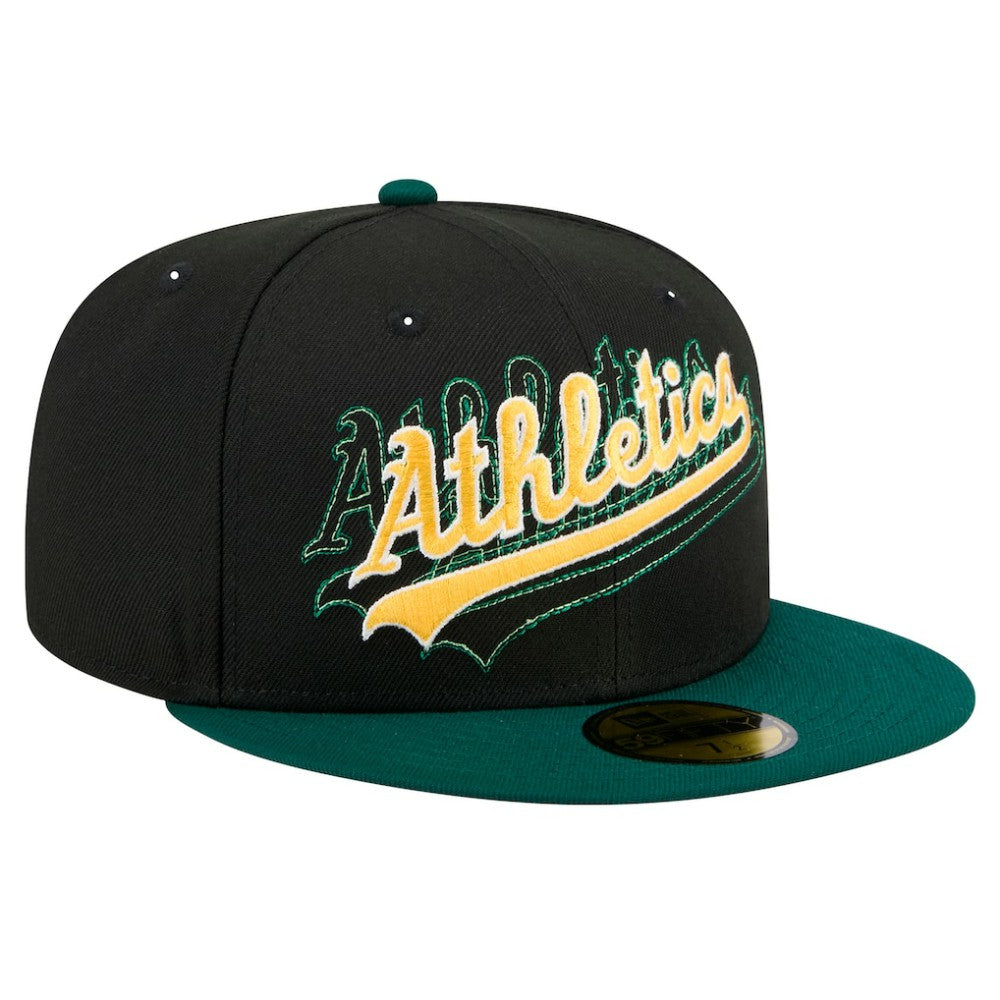 Athletics New Era Shadow Stitch 59FIFTY Fitted Hat - MLB