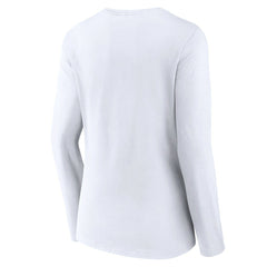 Houston Texans Women's Secondary Logo Long Sleeve V-Neck T-Shirt White | NFL
