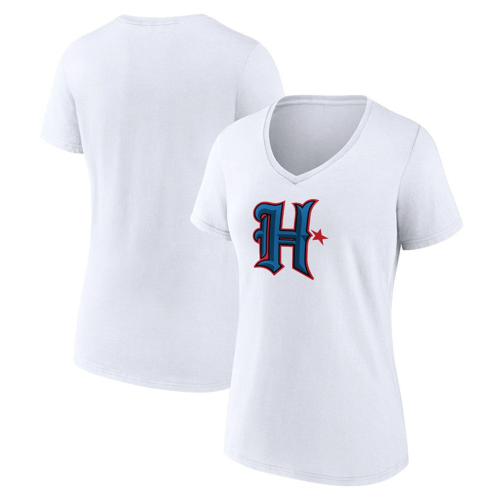 Houston Texans Women's Secondary Logo V-Neck T-Shirt White | NFL