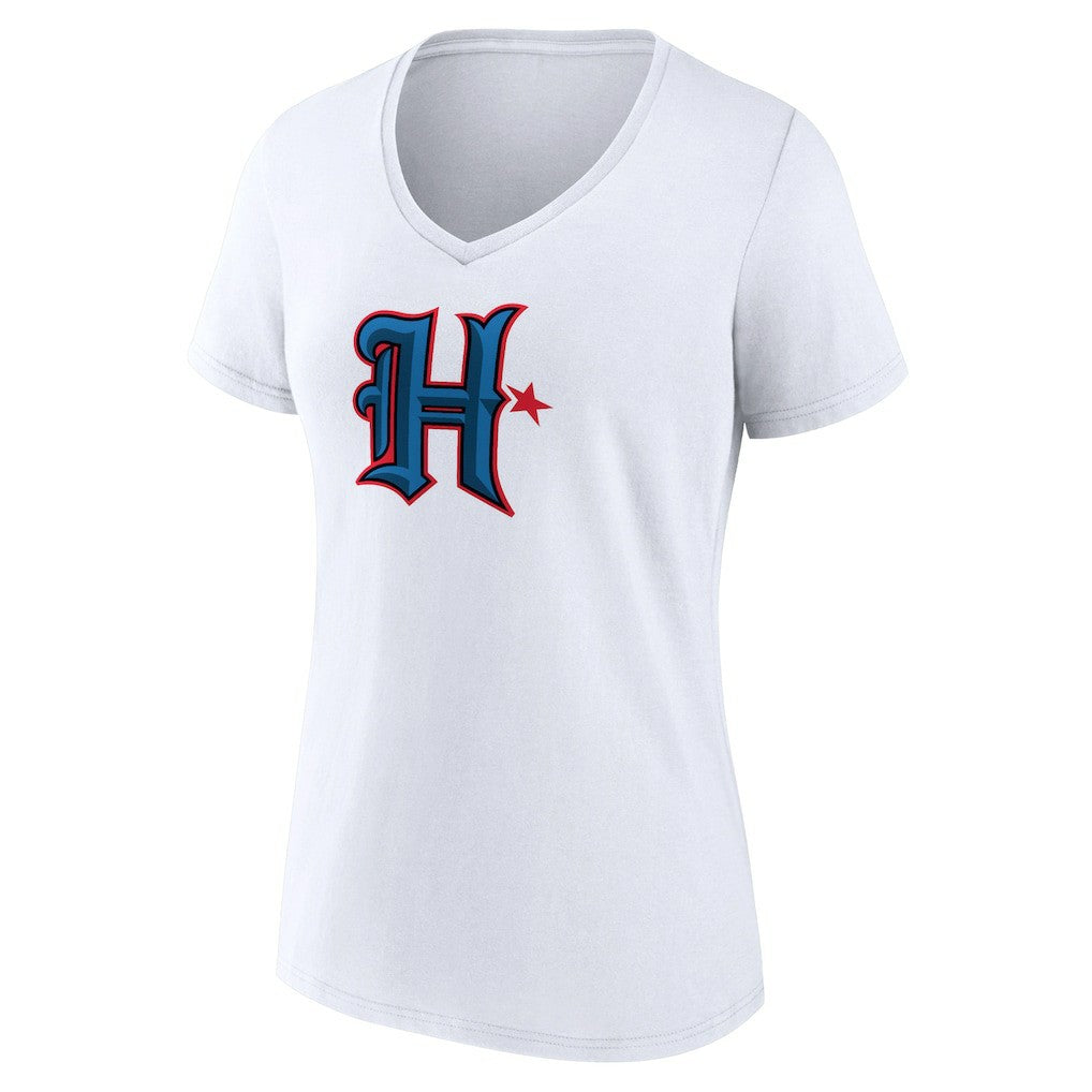 Houston Texans Women's Secondary Logo V-Neck T-Shirt White | NFL