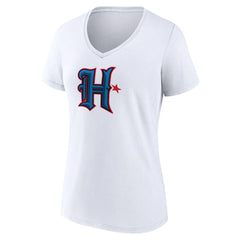 Houston Texans Women's Secondary Logo V-Neck T-Shirt White | NFL