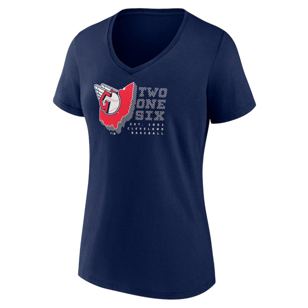 Cleveland Guardians Women's Two One Six V-Neck T-Shirt - MLB